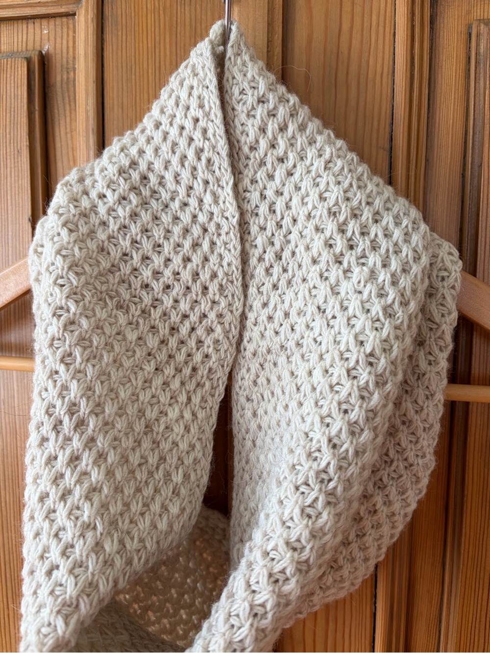 Cozy Cream Knit Infinity Scarf - Brand Unspecified